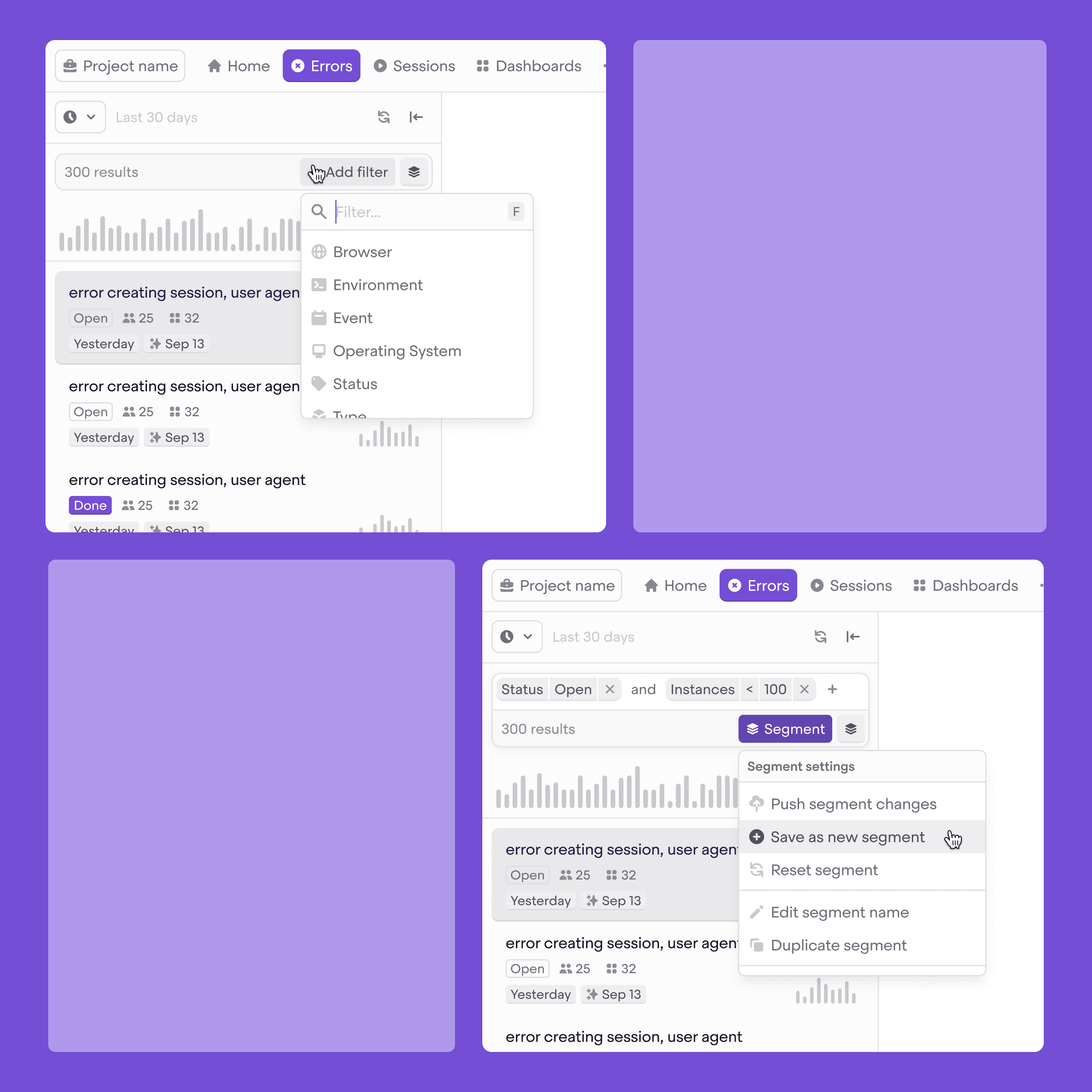 The New Error Management UI in Highlight