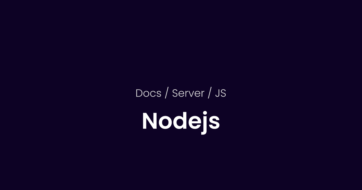 Node js quick start